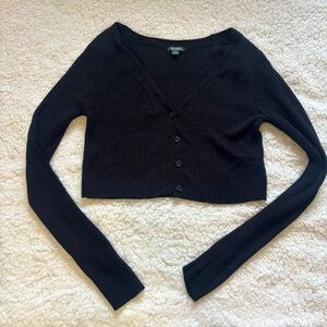 Black Cropped Cardigan